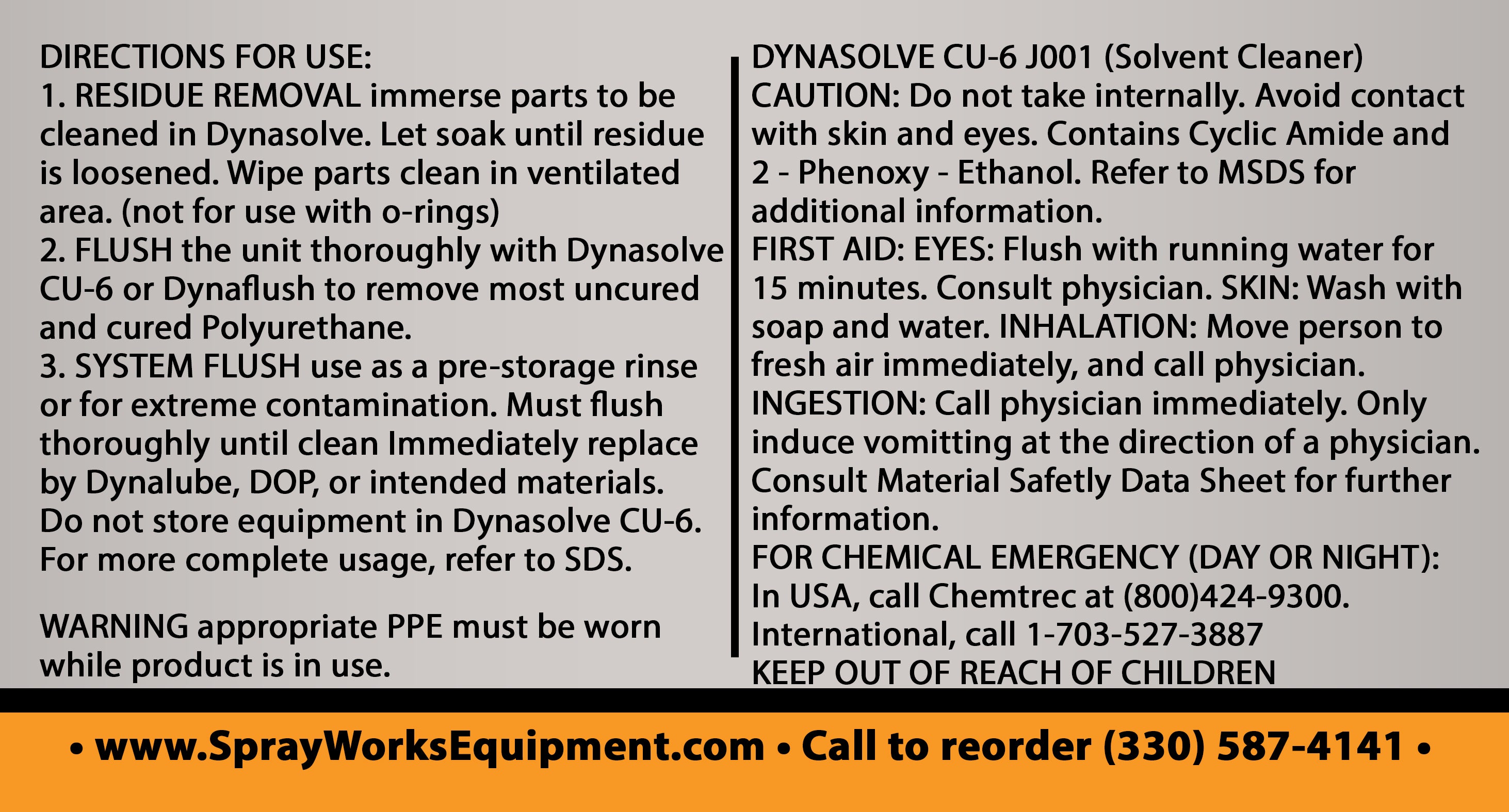 Dynasolve CU-6 - Spray Parts Solvent